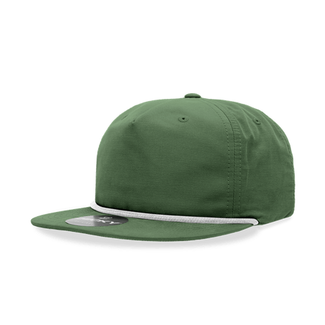 Decky 5 Panel High Profile Relaxed Cotton Blend Rope Hat | Decky 6032 Forest/White Standard Hats