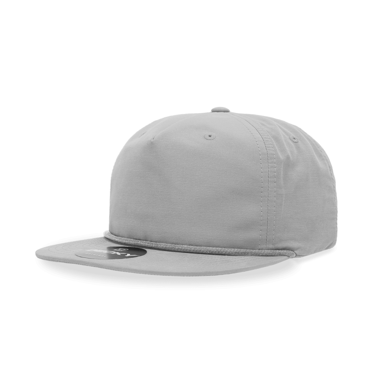 Decky 5 Panel High Profile Relaxed Cotton Blend Rope Hat | Decky 6032 Grey Standard Hats