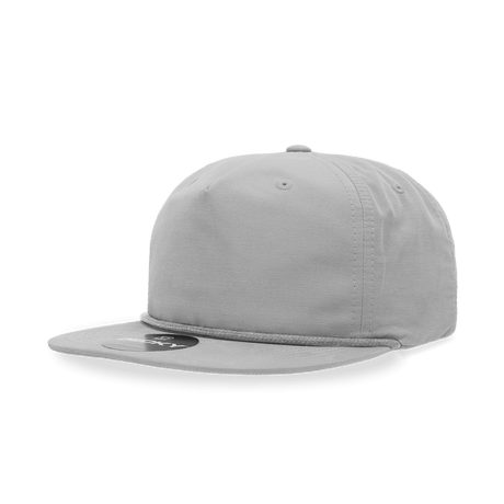 Decky 5 Panel High Profile Relaxed Cotton Blend Rope Hat | Decky 6032 Grey Standard Hats