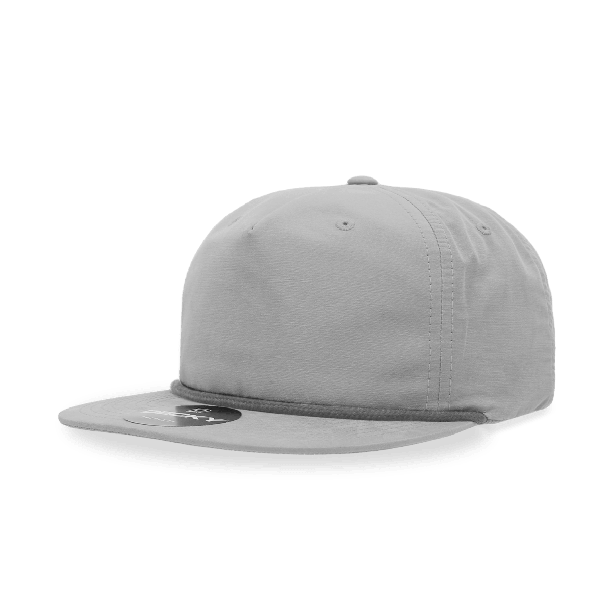 Decky 5 Panel High Profile Relaxed Cotton Blend Rope Hat | Decky 6032 Grey/Charcoal Standard Hats