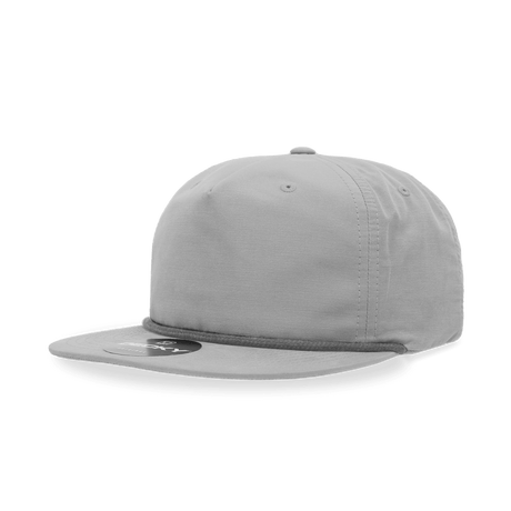 Decky 5 Panel High Profile Relaxed Cotton Blend Rope Hat | Decky 6032 Grey/Charcoal Standard Hats