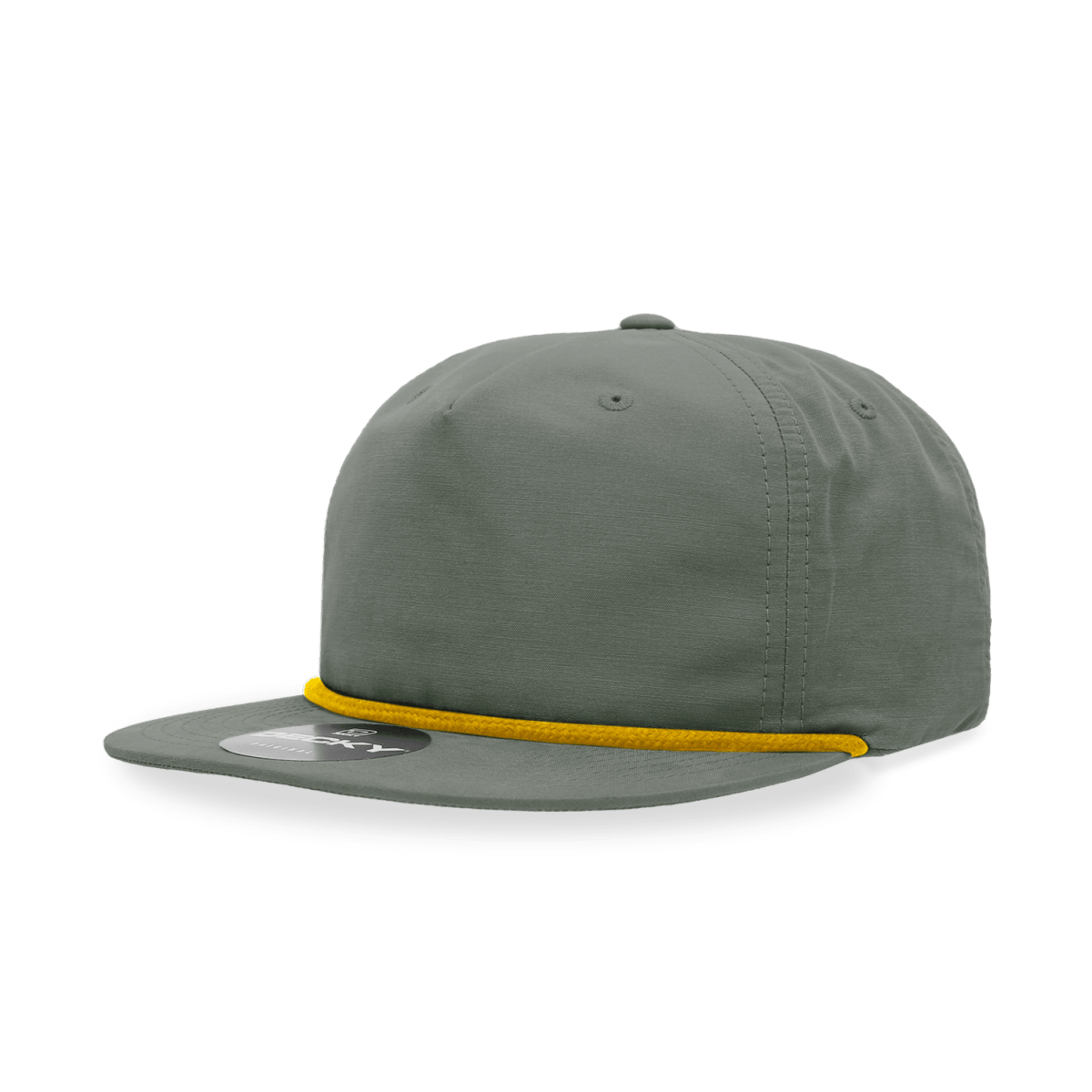 Decky 5 Panel High Profile Relaxed Cotton Blend Rope Hat | Decky 6032 Loden/Amber Standard Hats