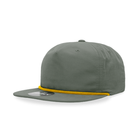 Decky 5 Panel High Profile Relaxed Cotton Blend Rope Hat | Decky 6032 Loden/Amber Standard Hats