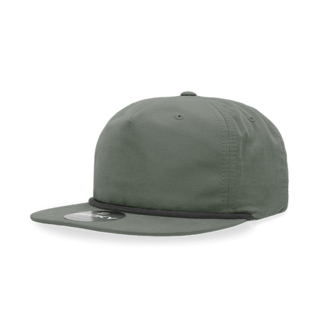Decky 5 Panel High Profile Relaxed Cotton Blend Rope Hat | Decky 6032 Loden/Black Standard Hats
