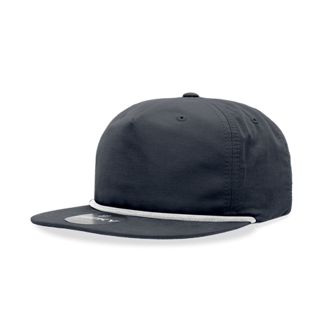 Decky 5 Panel High Profile Relaxed Cotton Blend Rope Hat | Decky 6032 Navy/White Standard Hats