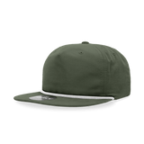 Decky 5 Panel High Profile Relaxed Cotton Blend Rope Hat | Decky 6032 Olive/White Standard Hats