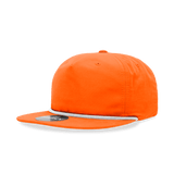 Decky 5 Panel High Profile Relaxed Cotton Blend Rope Hat | Decky 6032 Orange/White Standard Hats