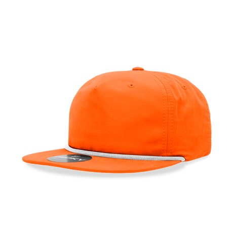 Decky 5 Panel High Profile Relaxed Cotton Blend Rope Hat | Decky 6032 Orange/White Standard Hats