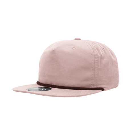 Decky 5 Panel High Profile Relaxed Cotton Blend Rope Hat | Decky 6032 Peach/Maroon Standard Hats