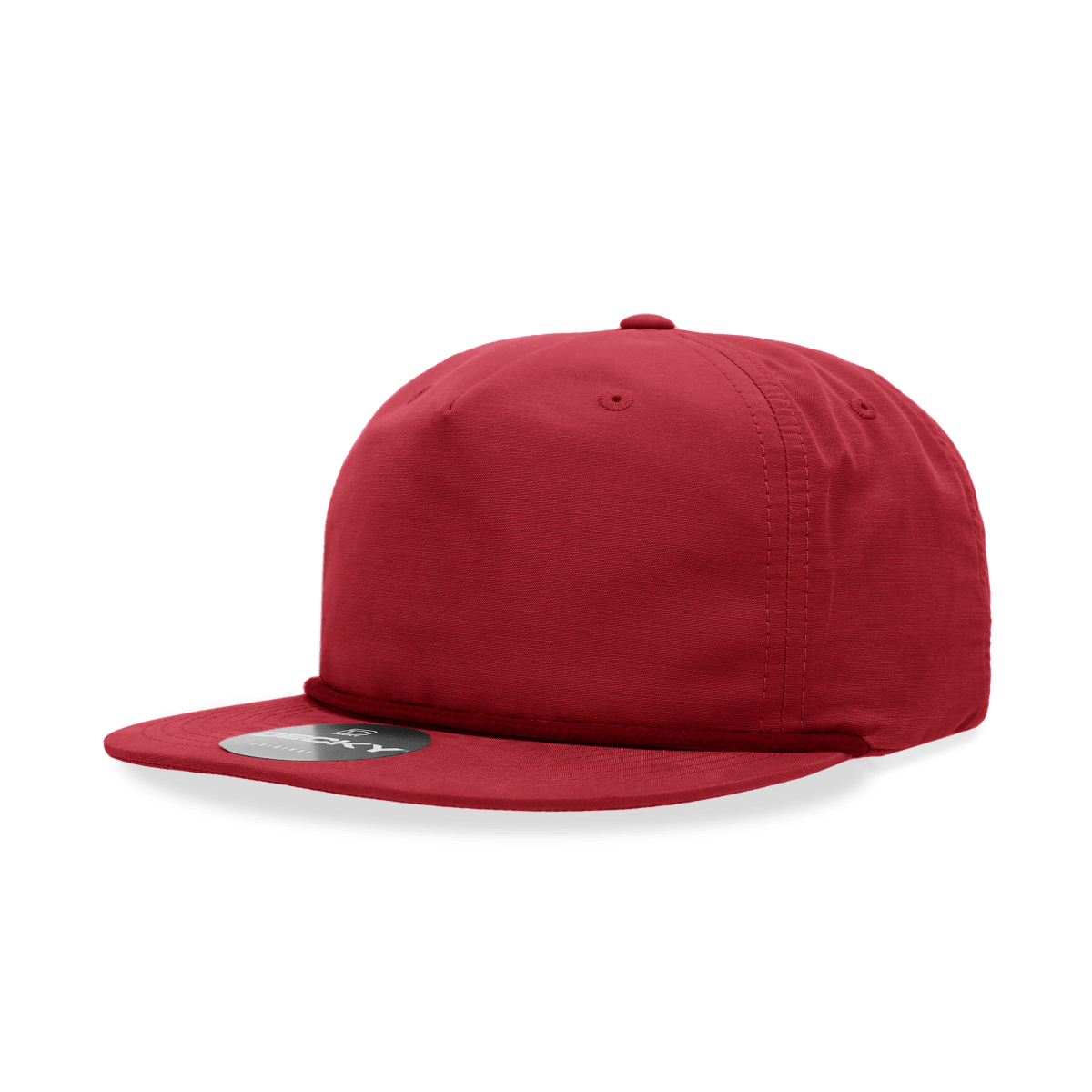 Decky 5 Panel High Profile Relaxed Cotton Blend Rope Hat | Decky 6032 Red Standard Hats