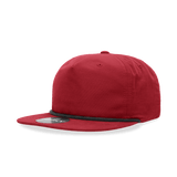 Decky 5 Panel High Profile Relaxed Cotton Blend Rope Hat | Decky 6032 Red/Black Standard Hats