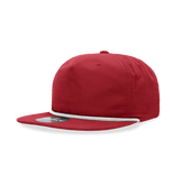 Decky 5 Panel High Profile Relaxed Cotton Blend Rope Hat | Decky 6032 Red/White Standard Hats