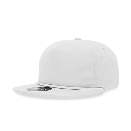 Decky 5 Panel High Profile Relaxed Cotton Blend Rope Hat | Decky 6032 White Standard Hats