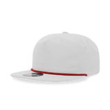 Decky 5 Panel High Profile Relaxed Cotton Blend Rope Hat | Decky 6032 White/Red Standard Hats