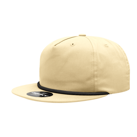 Decky 5 Panel High Profile Relaxed Cotton Blend Rope Hat | Decky 6042 Birch/Black Standard Hats