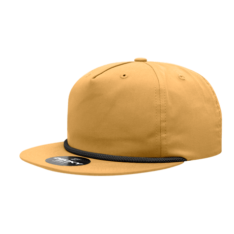 Decky 5 Panel High Profile Relaxed Cotton Blend Rope Hat | Decky 6042 Biscuit/Black Standard Hats