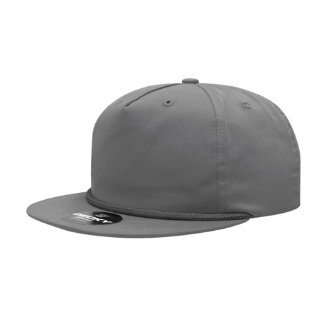 Decky 5 Panel High Profile Relaxed Cotton Blend Rope Hat | Decky 6042 Charcoal Rope Charcoal Rope Hats