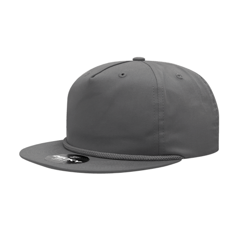 Decky 5 Panel High Profile Relaxed Cotton Blend Rope Hat | Decky 6042 Charcoal Standard Hats