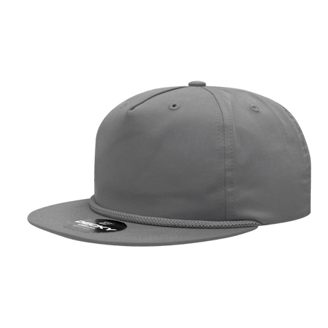 Decky 5 Panel High Profile Relaxed Cotton Blend Rope Hat | Decky 6042 Grey Standard Hats