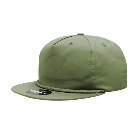 Decky 5 Panel High Profile Relaxed Cotton Blend Rope Hat | Decky 6042 Loden Standard Hats