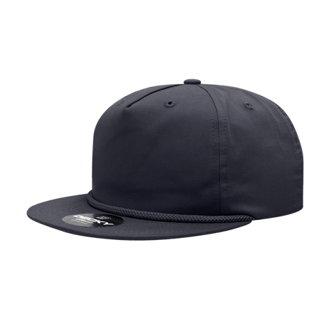 Decky 5 Panel High Profile Relaxed Cotton Blend Rope Hat | Decky 6042 Navy Standard Hats
