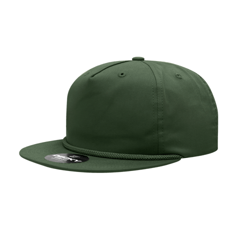 Decky 5 Panel High Profile Relaxed Cotton Blend Rope Hat | Decky 6042 Olive Standard Hats