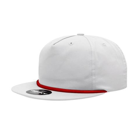 Decky 5 Panel High Profile Relaxed Cotton Blend Rope Hat | Decky 6042 Red Rope Red Rope Hats