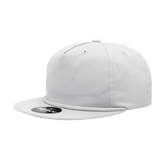 Decky 5 Panel High Profile Relaxed Cotton Blend Rope Hat | Decky 6042 White Standard Hats
