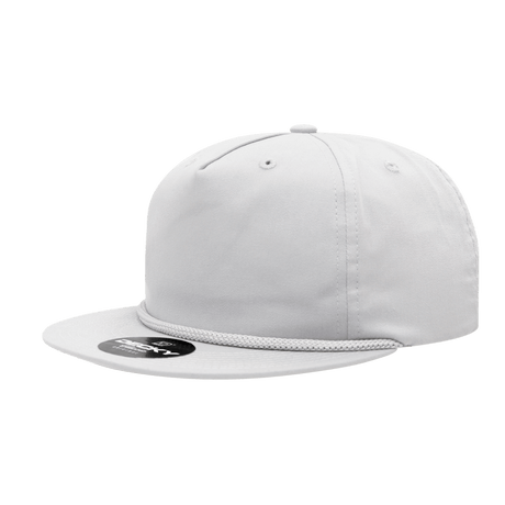 Decky 5 Panel High Profile Relaxed Cotton Blend Rope Hat | Decky 6042 White Standard Hats