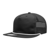 Decky 5 Panel High Profile Relaxed Cotton Blend Trucker w/Rope | Decky 6041 Black/White Standard