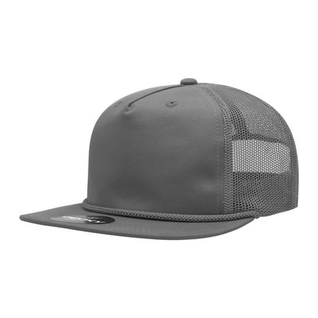 Decky 5 Panel High Profile Relaxed Cotton Blend Trucker w/Rope | Decky 6041 Charcoal Standard