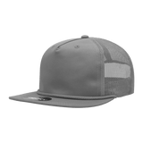 Decky 5 Panel High Profile Relaxed Cotton Blend Trucker w/Rope | Decky 6041 Grey Standard