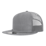 Decky 5 Panel High Profile Relaxed Cotton Blend Trucker w/Rope | Decky 6041 Heather Grey Standard