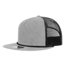 Decky 5 Panel High Profile Relaxed Cotton Blend Trucker w/Rope | Decky 6041 Heather Grey/Black Standard