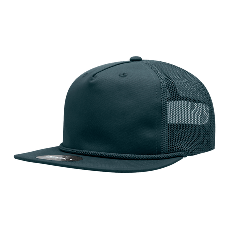 Decky 5 Panel High Profile Relaxed Cotton Blend Trucker w/Rope | Decky 6041 Navy Standard