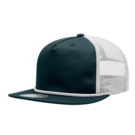 Decky 5 Panel High Profile Relaxed Cotton Blend Trucker w/Rope | Decky 6041 Navy/White Standard