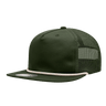 Decky 5 Panel High Profile Relaxed Cotton Blend Trucker w/Rope | Decky 6041 Olive/Ivory Standard