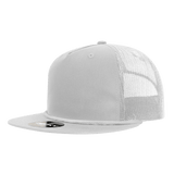 Decky 5 Panel High Profile Relaxed Cotton Blend Trucker w/Rope | Decky 6041 White Standard