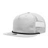 Decky 5 Panel High Profile Relaxed Cotton Blend Trucker w/Rope | Decky 6041 White/Black Standard