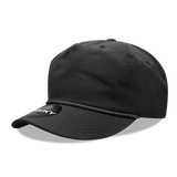 Decky 5 Panel High Profile Relaxed Cotton Rope Hat | Decky 252 Black OSFM Hats