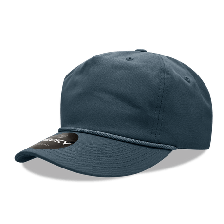 Decky 5 Panel High Profile Relaxed Cotton Rope Hat | Decky 252 Navy OSFM Hats