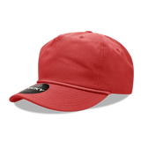 Decky 5 Panel High Profile Relaxed Cotton Rope Hat | Decky 252 Red OSFM Hats