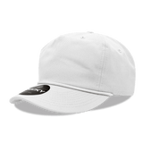 Decky 5 Panel High Profile Relaxed Cotton Rope Hat | Decky 252 White OSFM Hats