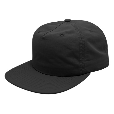Decky 5 Panel High Profile Relaxed Nylon Surf Hat | Decky 6050 Black Standard Hats