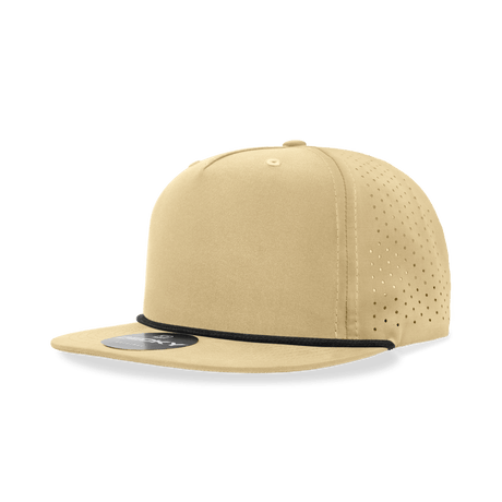 Decky 5 Panel High Profile Relaxed Perforated Performance Rope Hat | Decky 6226 Birch/Black Standard Hats