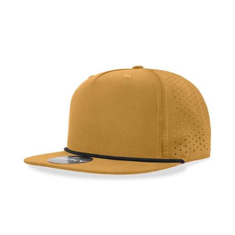 Decky 5 Panel High Profile Relaxed Perforated Performance Rope Hat | Decky 6226 Biscuit/Black Standard Hats