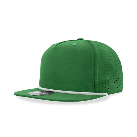 Decky 5 Panel High Profile Relaxed Perforated Performance Rope Hat | Decky 6226 Forest/White Standard Hats