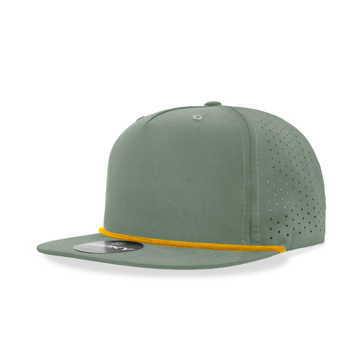 Decky 5 Panel High Profile Relaxed Perforated Performance Rope Hat | Decky 6226 Loden/Amber Standard Hats