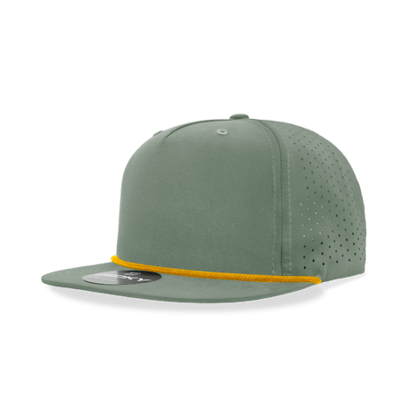 Decky 5 Panel High Profile Relaxed Perforated Performance Rope Hat | Decky 6226 Loden/Amber Standard Hats