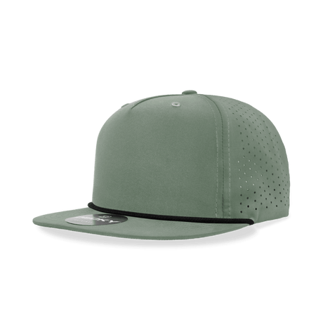 Decky 5 Panel High Profile Relaxed Perforated Performance Rope Hat | Decky 6226 Loden/Black Standard Hats